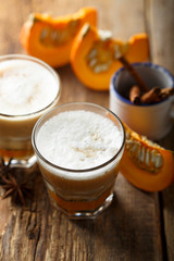 Pumpkin latte with cinnamon