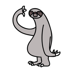quirky hand drawn cartoon sloth