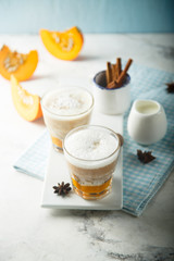 Pumpkin latte with cinnamon