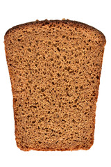 Sliced rye bread isolated on white background.