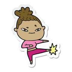 sticker of a cartoon woman