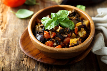 Eggplant tomato ragout, or caponata