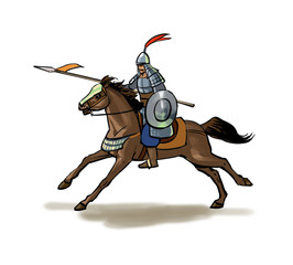 knight with spear and shield