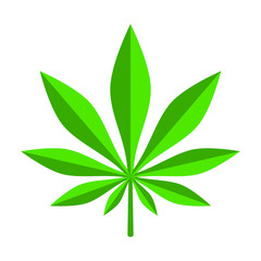 Cannabis leaf graphic icon. Marijuana green sign isolated on white background. Vector illustration