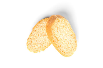 Baguette isolated on white background.