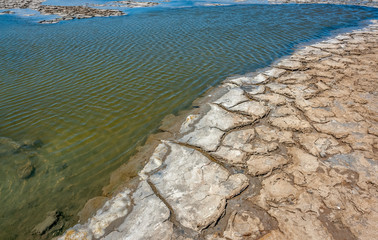 brine lagoon closeup