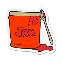 sticker of a cartoon jam jar