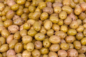 flavoured olives closeup
