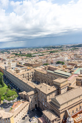 Fototapeta premium Roman Cityscape, Panaroma of Rome viewed from the top of Saint Peter's square basilica at the vatican