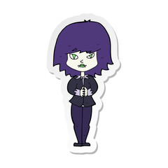 sticker of a cartoon vampire woman