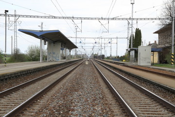 Fototapeta na wymiar Train Station, Nedakonice, Czech republic
