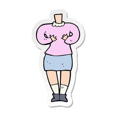 sticker of a cartoon female body