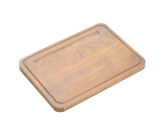 handmade cutting board, unusual shape, made of wood on a white background