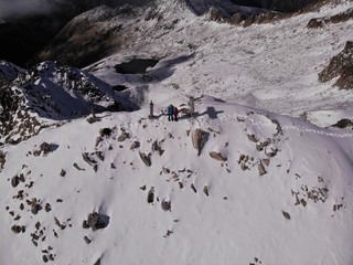 Drone photography of the summit of the Aneto, Pyrenees, Spain