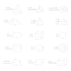 vector set with geometry formulas for your design