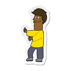 sticker of a cartoon man gesturing