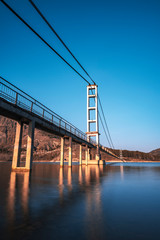 The longest suspension bridge in Bulgaria over Studen Kladenez dam with distance between the two towers of 260m. The only way to reach Lisicite village