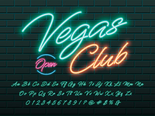Glowing neon light alphabet design © FotoGraphic