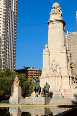 Fototapeta na wymiar Cervantes Monument, Madrid