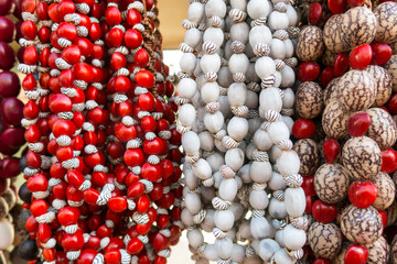 Typical Cuban souvenir: seed necklace. Popular in Cuban accounts, organic jewelry made from...