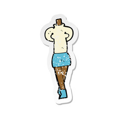 retro distressed sticker of a cartoon female body