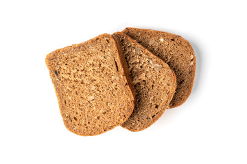 Rye bread isolated on white background.