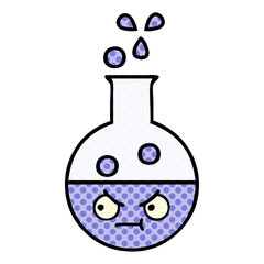 comic book style cartoon test tube