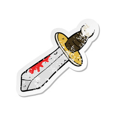 retro distressed sticker of a cartoon sword