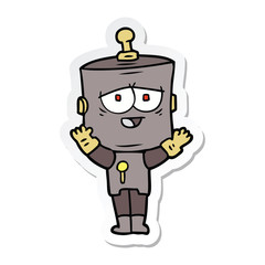 sticker of a cartoon robot