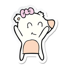 sticker of a female polar bear cartoon
