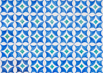 Fototapeta premium blue azulejos lisbon tile texture