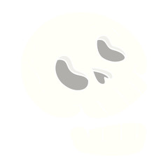 quirky hand drawn cartoon skull