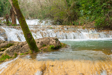 amazing view of the waterfalls. soft focus.