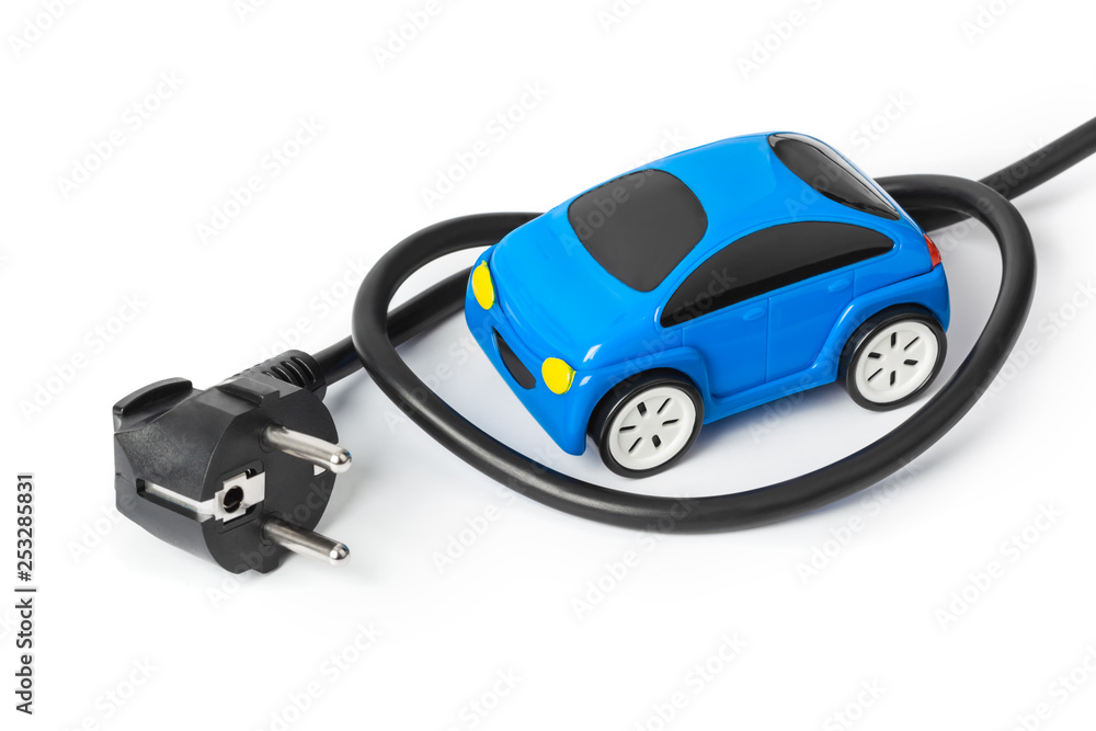 Poster Electric plug and toy car