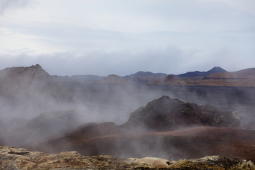 Iceland. Beautiful summer landscapes with a view of the nature of the island