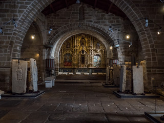 Inside of Young Santa Maria Church in Noia