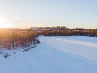 winter landscape with frozen river
