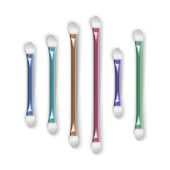 Set Professional Makeup Brushes for Eye Shadow, Realistic illustration on white background