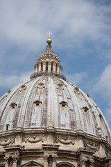 Fototapeta na wymiar The dome of Saint Peters basilica at Vatican City
