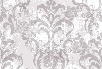 Floral texture pattern Vector. Floral ornament decoration. Victorian engraved retro design. Vintage fabric decors. Luxury fabrics