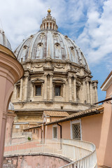 Fototapeta na wymiar The dome of Saint Peters basilica at Vatican City