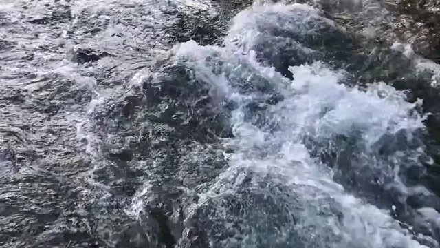 rising waves in the river
