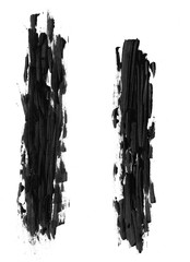 Black paint strokes isolated on a white background for making borders and brushes in Photoshop