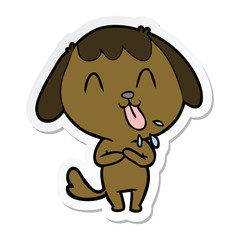 sticker of a cute cartoon dog