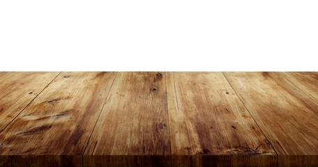 wood table top on isolated white