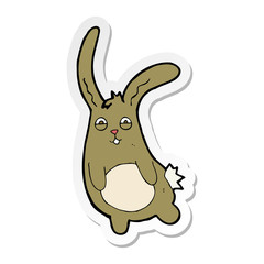 sticker of a funny cartoon rabbit
