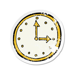 retro distressed sticker of a cartoon clock symbol