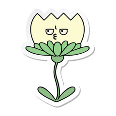 sticker of a cute cartoon flower