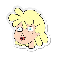 sticker of a cartoon female face