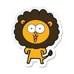 Obraz na płótnie Canvas sticker of a happy cartoon lion